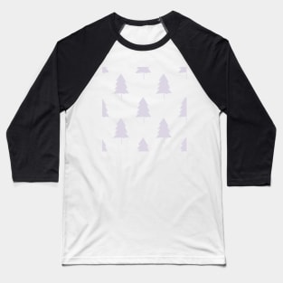 Purple Christmas Tree Pattern Baseball T-Shirt